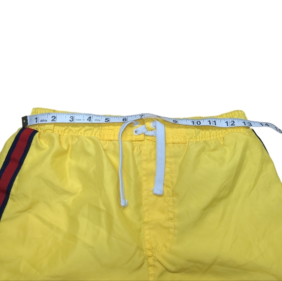 U.S. POLLO ASSN. SWIM SHORTS BOYS SIZE 10/12 YELLOW EMBROIDERED POCKETS & MESH - Picture 8 of 12